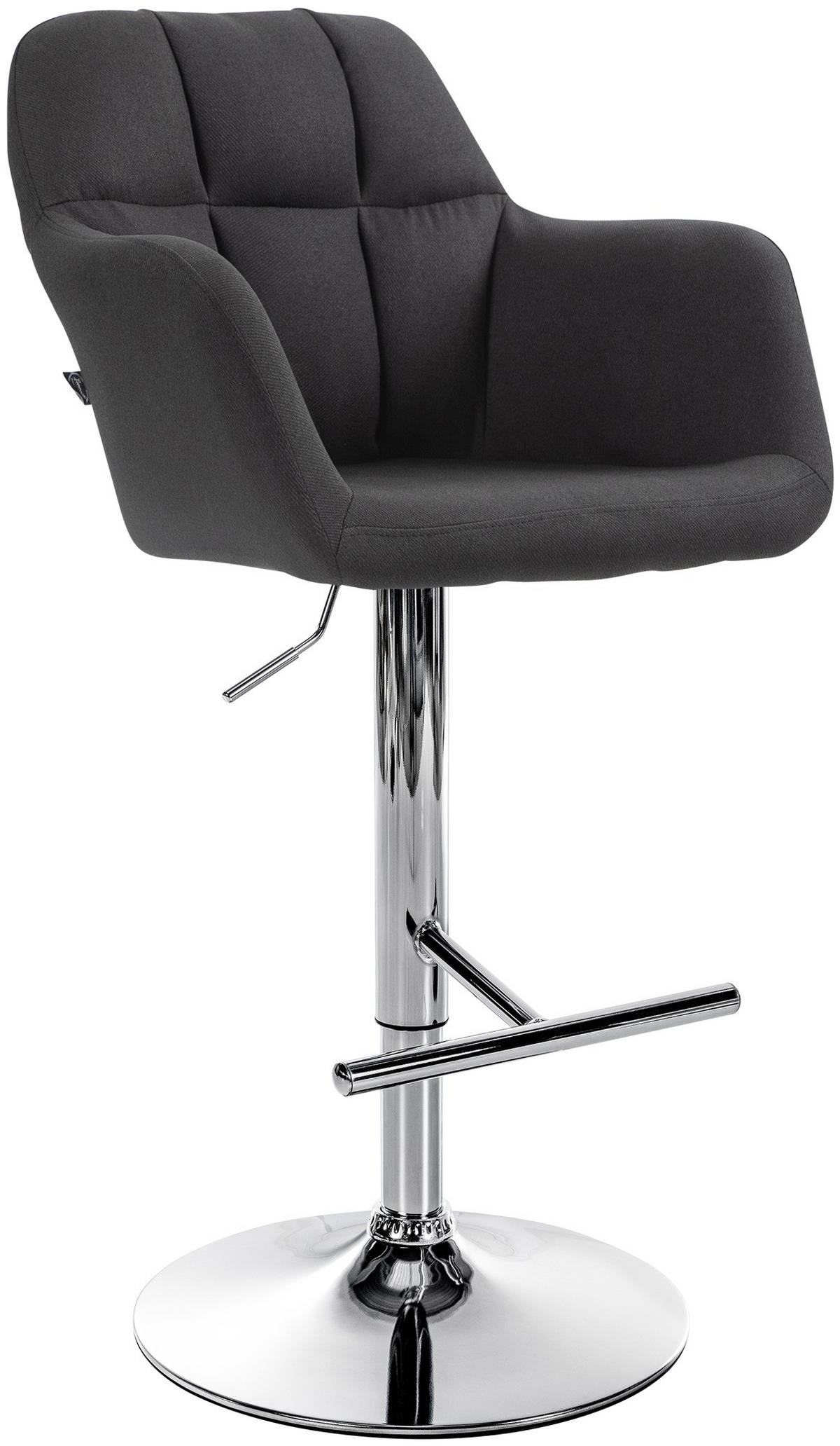 BARHOCKER Stoff schwarz - Chromfarben/Schwarz, Textil (57/97/59cm) - CLP