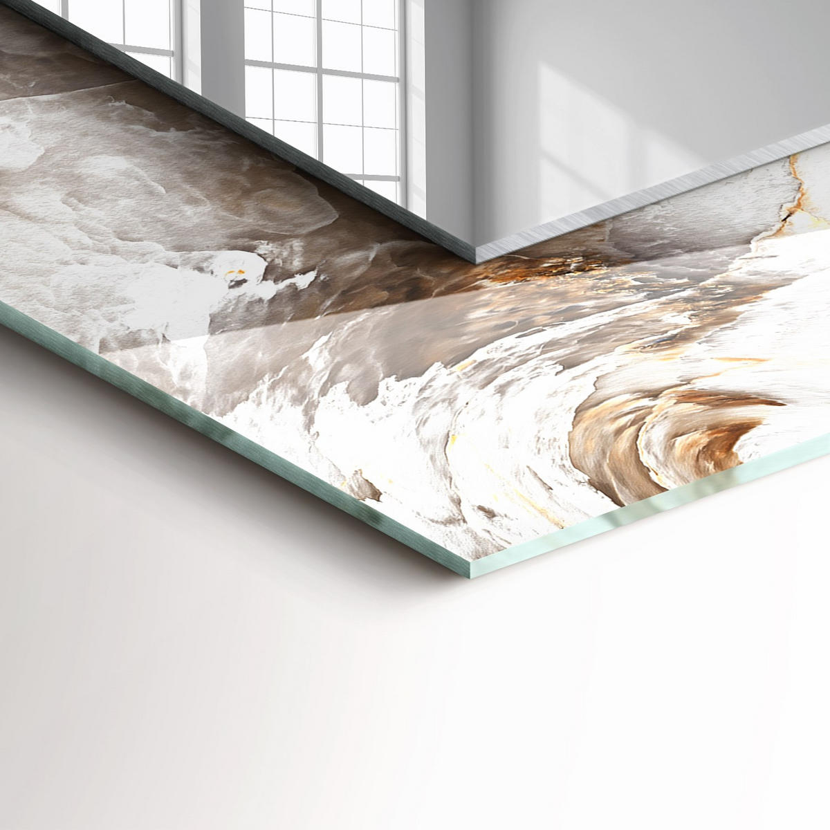 SPIEGEL 80 x 60 cm Rechteckig mit Aufdruck - Grau, Glas (80/60/0.4cm) - TULUP
