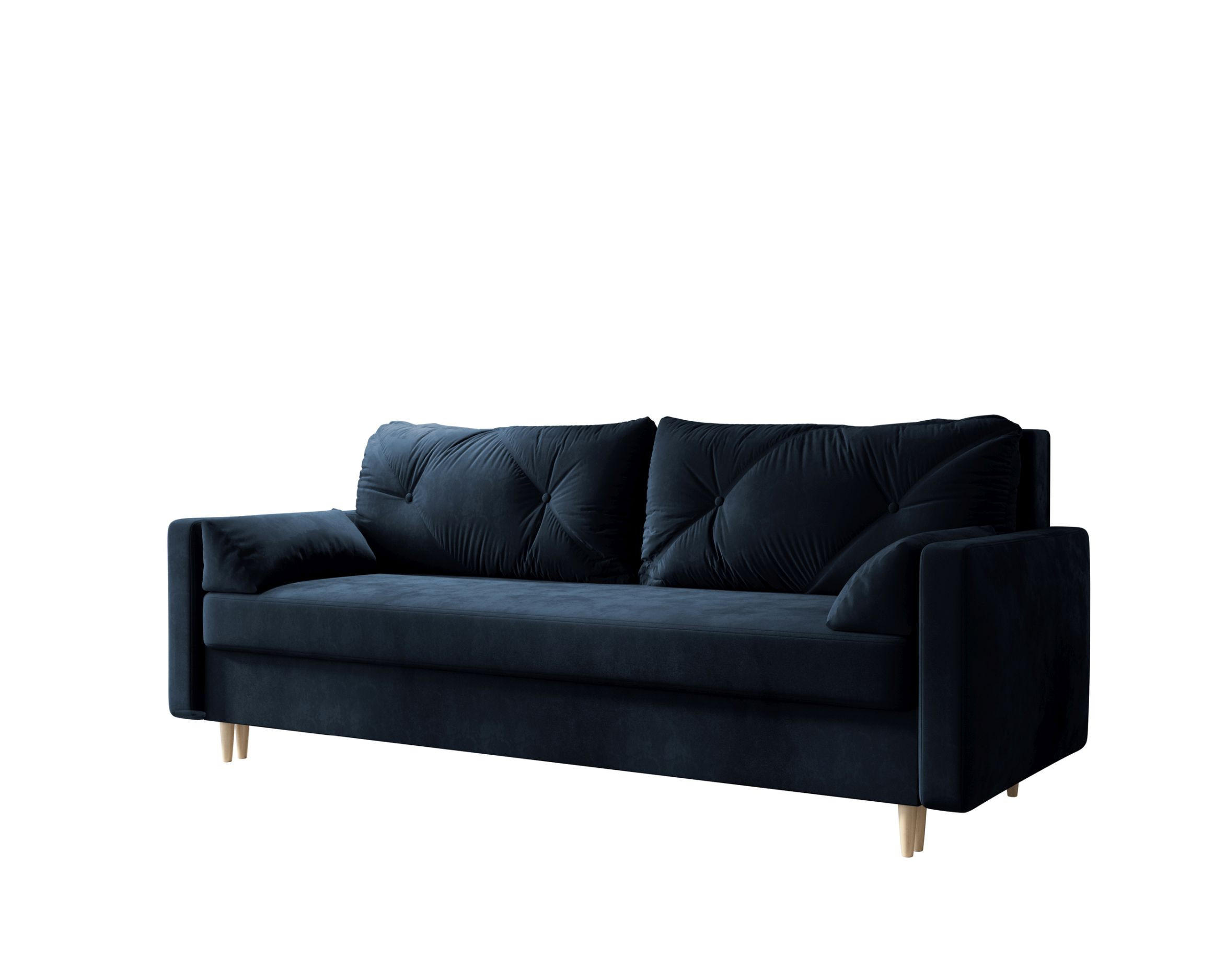 SOFA ASTRA mit Schlaffunktion ITAKA 11 mit Stauraum - Dunkelblau, Textil (90/88/228cm) - Bedante