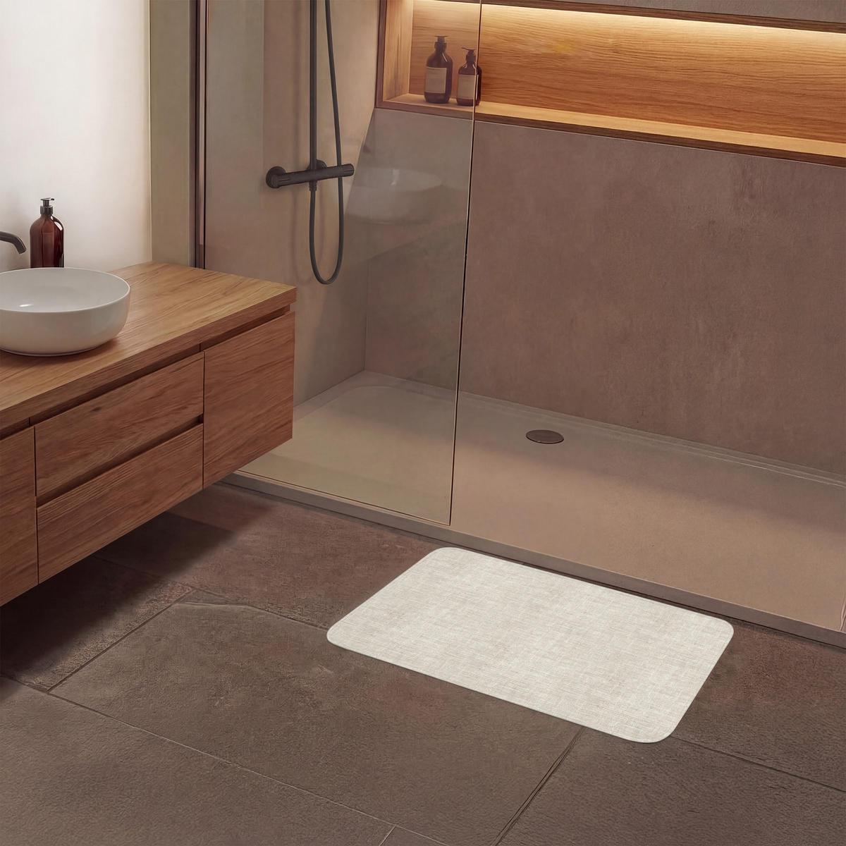 KOUPELNOVÁ PŘEDLOŽKA Povlečení - Textura - Béžová 80x50 cm - béžová, textil/plast (80/50cm) - OnlyWow
