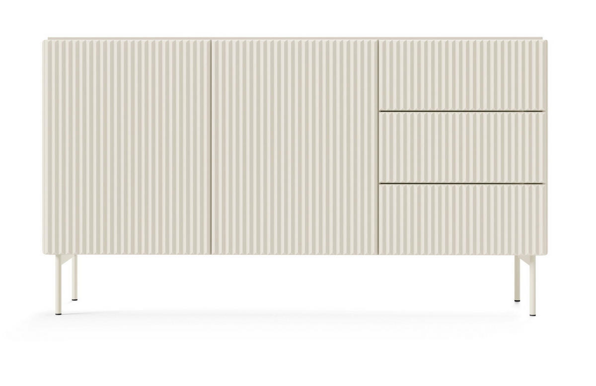 KOMMODE 147 cm mit 3 Schubladen Galiano, 2 Türen, Kaschmir - Kaschmir/Beige, Holz/Metall (147/81/40cm) - Emporius