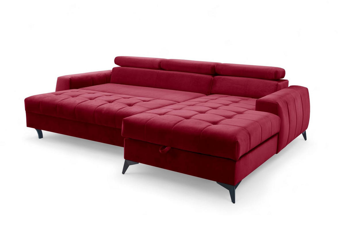 ECKSOFA Agnesa Xs In Salvador - Rot, Holzwerkstoff/Textil (260/200cm) - Fun Möbel