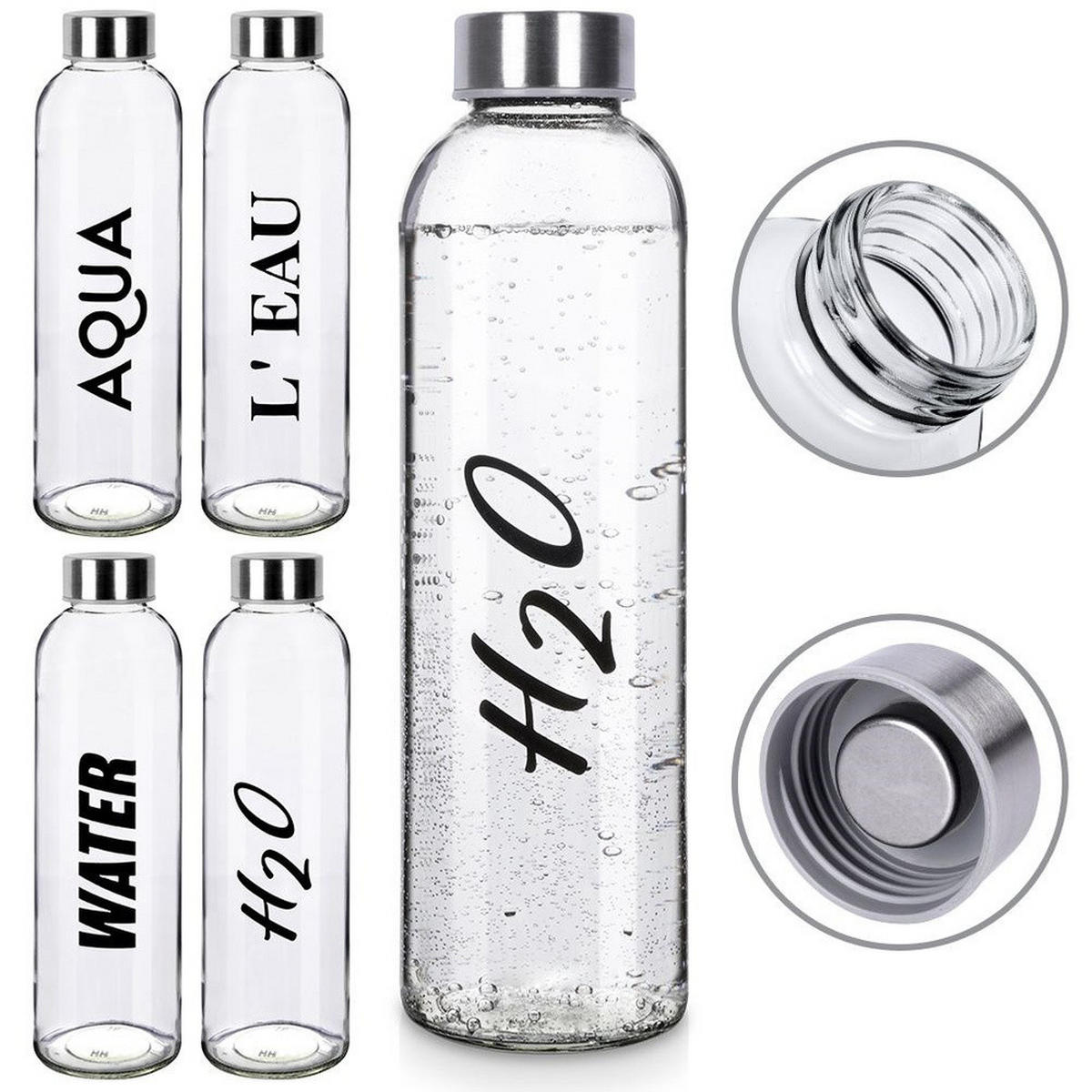 WASSERFLASCHE Glas Gravur 700 ml Transparent - Transparent, Glas (6.5/24/6.5cm) - Excellent Houseware