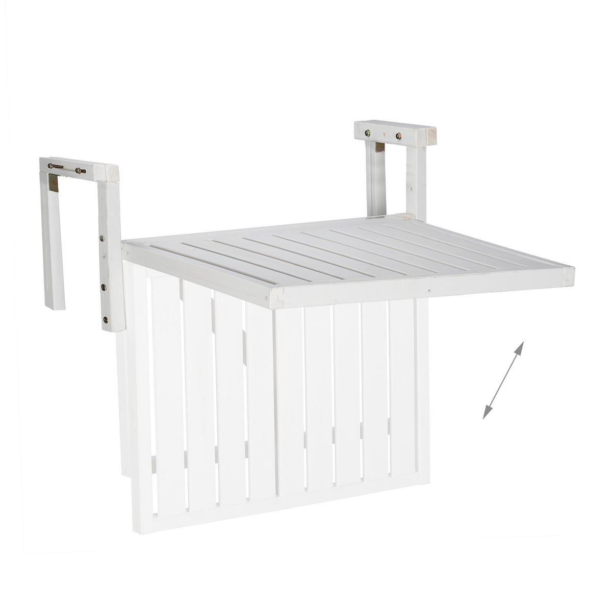 BALKONKLAPPTISCH - Weiß, Holz/Metall (65/70/55cm) - Relaxdays