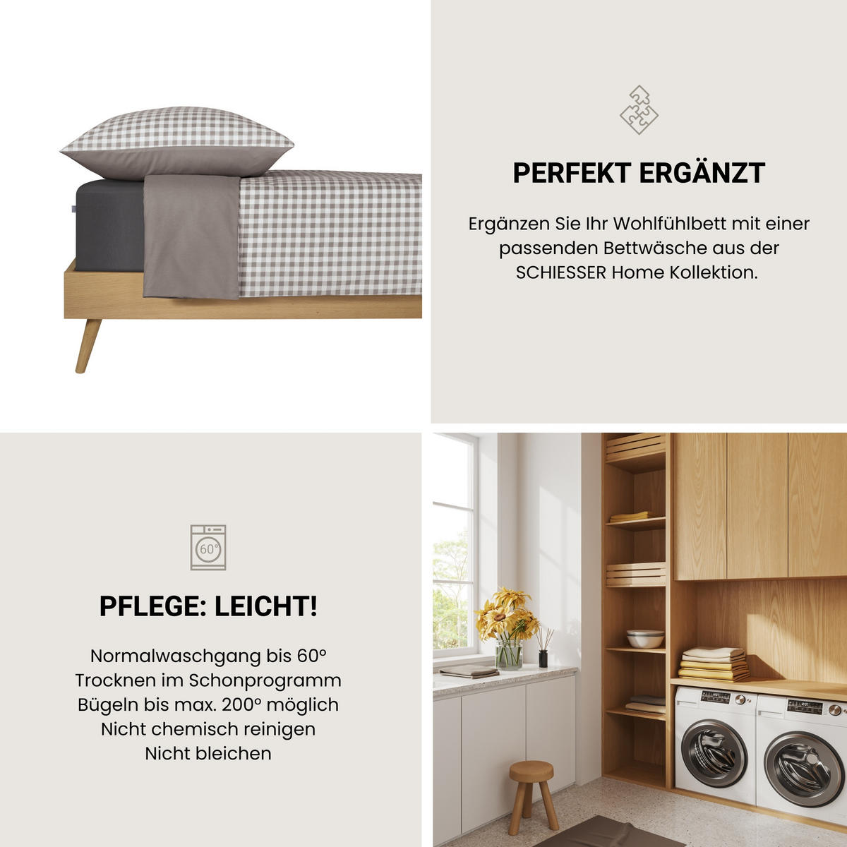 SPANNBETTLAKEN Elli - 97/3 - 100 x 200 cm - Dunkelgrau - Dunkelgrau, Textil (100/200cm) - SCHIESSER