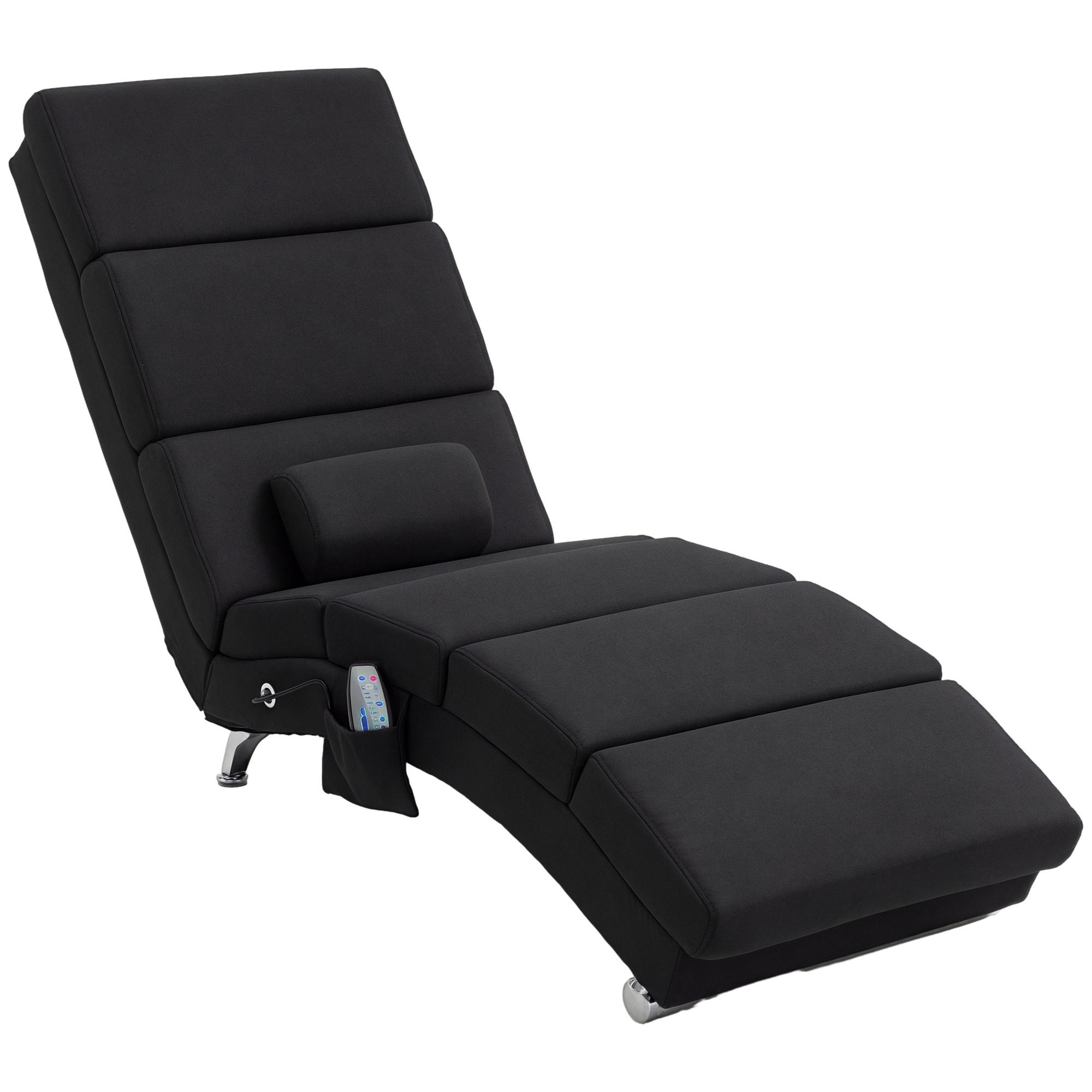 RELAXLIEGE mit 5 Massagemodi, Heizfunktion, Schwarz - Schwarz, Textil/Metall (56/84/168cm) - HOMCOM