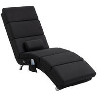 RELAXLIEGE mit 5 Massagemodi, Heizfunktion, Schwarz - Schwarz, Textil/Metall (56/84/168cm) - HOMCOM