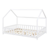 HAUSBETT Sisimiut - Weiß, Holz (140/200cm) - [en.casa]