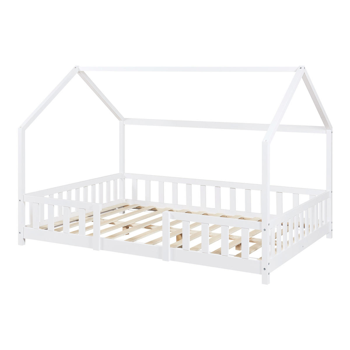 HAUSBETT Sisimiut - Weiß, Holz (140/200cm) - [en.casa]