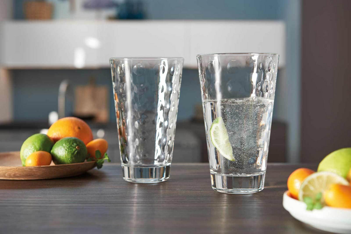 TRINKGLÄSER Optic transparent 540 ml 4er Set - Transparent, Glas (0.54L) - Leonardo Living