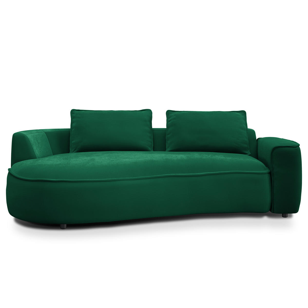 2,5-SITZER SOFA - Dunkelgrün/Schwarz, Kunststoff/Textil (217/82/146cm) - home24