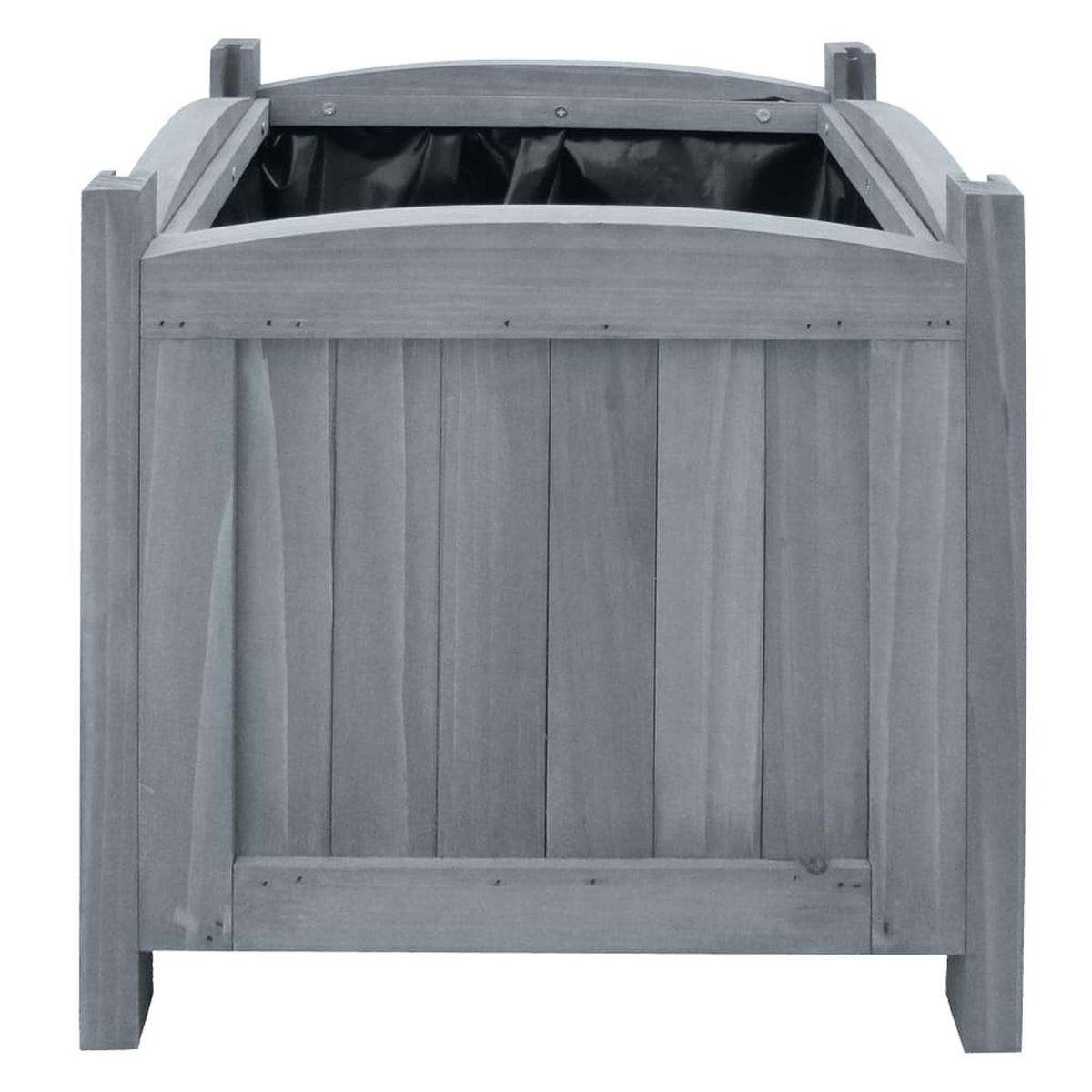 GARTEN-HOCHBEETE 2 Stk. 30x30x30 cm Massivholz Tanne - Grau, Holz (30/30/30cm) - furnicato