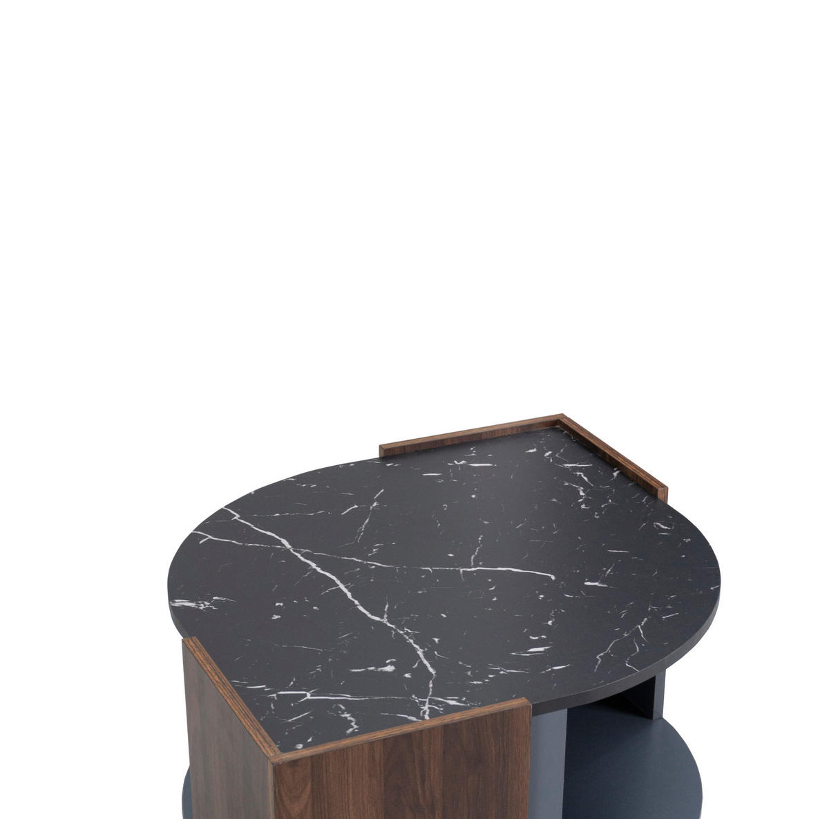 COUCHTISCH 96,5/63/40 cm in Schwarz mit Ablagefach und Marmoroptik - Schwarz, Holzwerkstoff (96.5/63/40cm) - Flora Grace