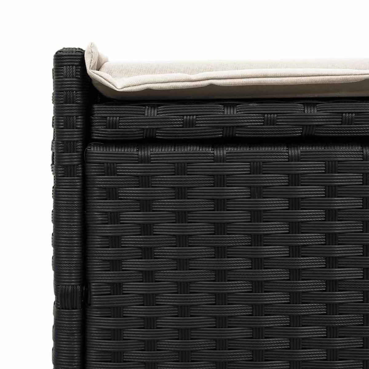 OUTDOOR-SITZBANK Mit Stauraum Und Kissen Schwarz 100 Cm - Schwarz, Kunststoff (100/57/45cm) - vidaXL