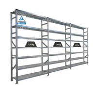 FACHBODENREGAL Proximo Stecksystem 250x450x50cm 7 Ebenen Beidseitig nutzbar Verzinkt - Silberfarben, Metall (450/250/50cm) - PROREGAL