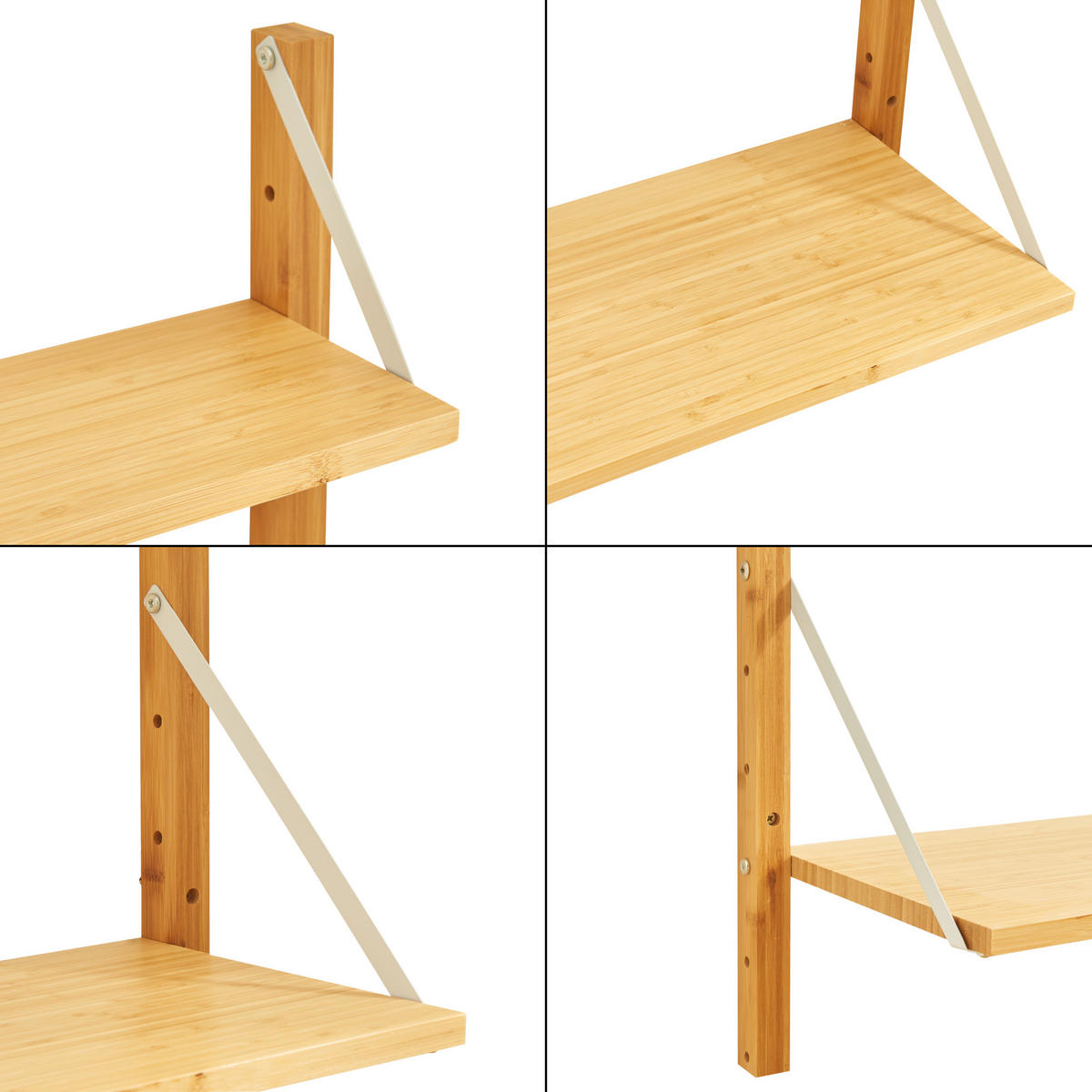 WANDREGAL Tingvoll - Naturfarben, Holz (85/85/25cm) - [en.casa]