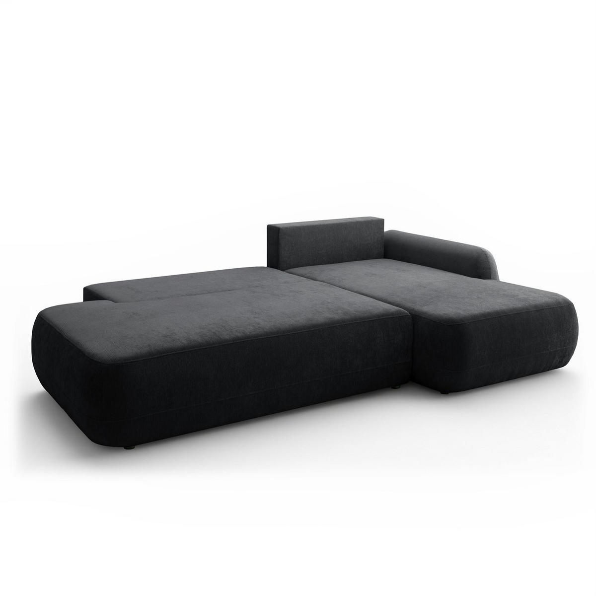 ECKSOFA GOYA mit Schlaffunktion und Bettkasten, Rechte, Perfect Harmony 90 - Graphitfarben, Textil (302/184cm) - Lookway