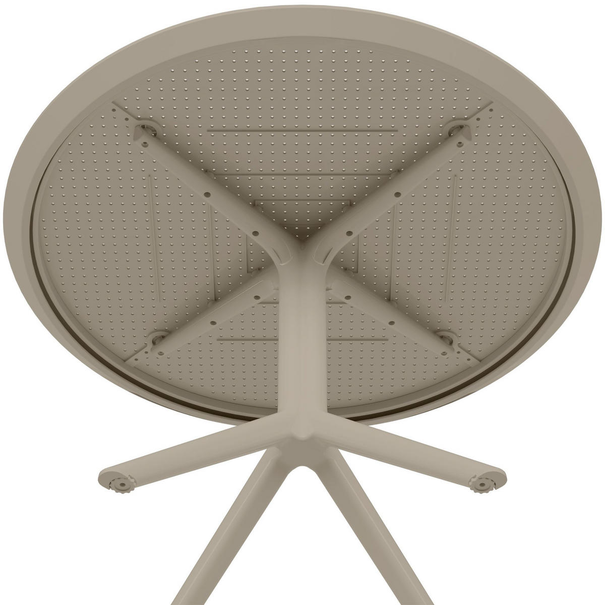GARTENTISCH rund Ø105 cm Kunststoff Taupe - Taupe, Kunststoff (105/105/74cm) - CLP