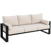 LOUNGESOFA 3-Sitzer Verdino mit Metallrahmen 215 cm beige - Beige, Metall (215/90/87cm) - Beautysofa
