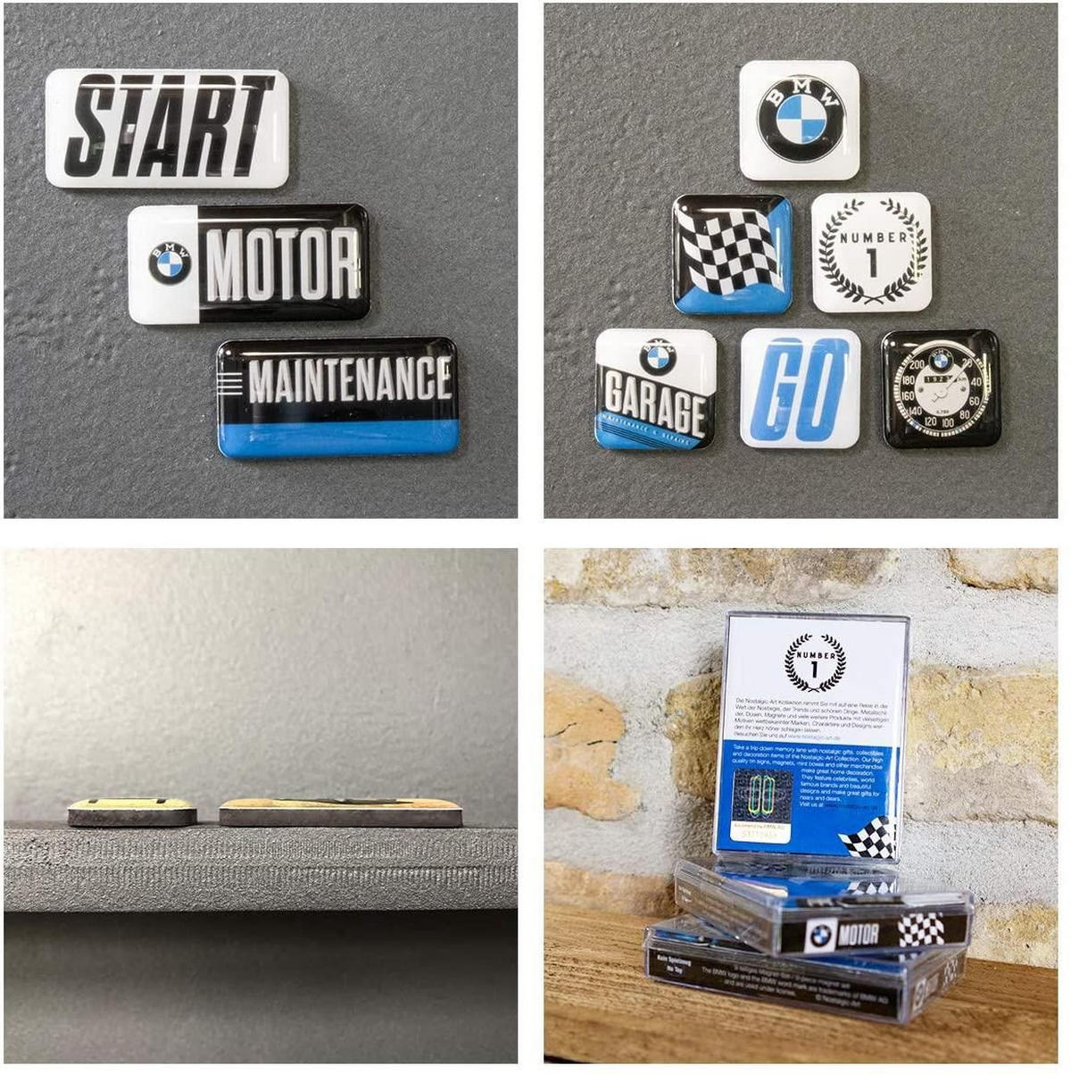 MAGNETSET 9-teilig BMW Motor - Multicolor, Metall (9/7/2cm) - Nostalgic-Art