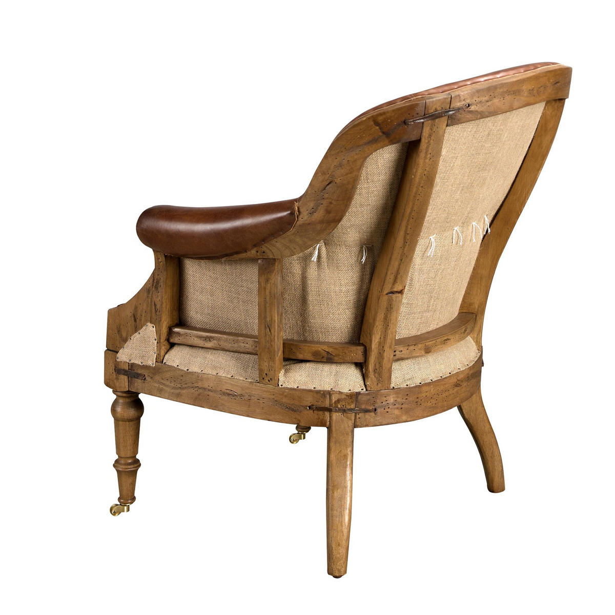 SESSEL Cognacbraun Walnuss 73/89/93 cm - Braun, Leder/Holz (73/93/89cm) - ANGEL CERDA
