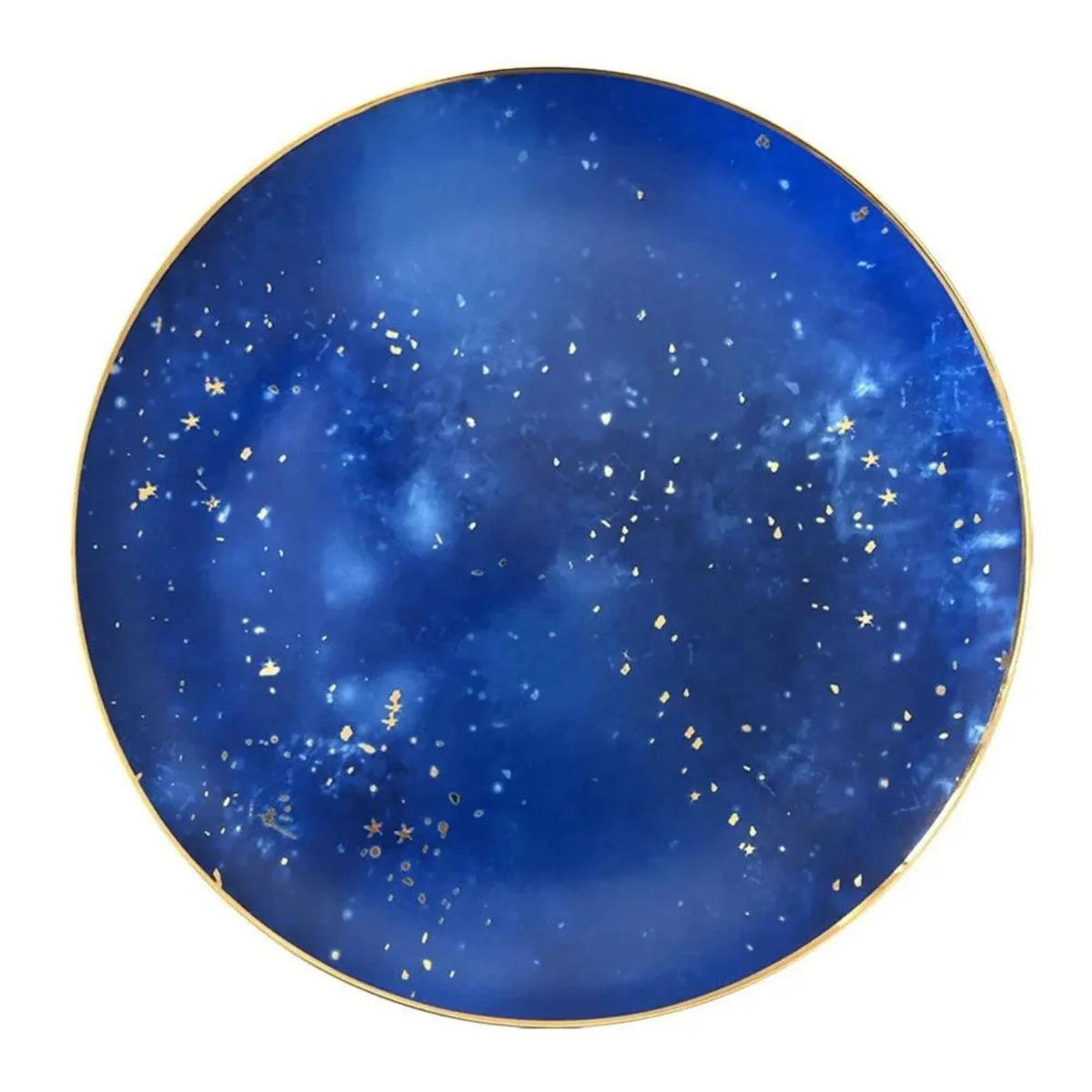 TELLERSET Blauer Sternenhimmel Bone China Blau Gold 4tlg Ø30 Ø26 Ø20 Ø16 cm - Blau/Goldfarben, Keramik (30/2/2cm) - Quality Elegance