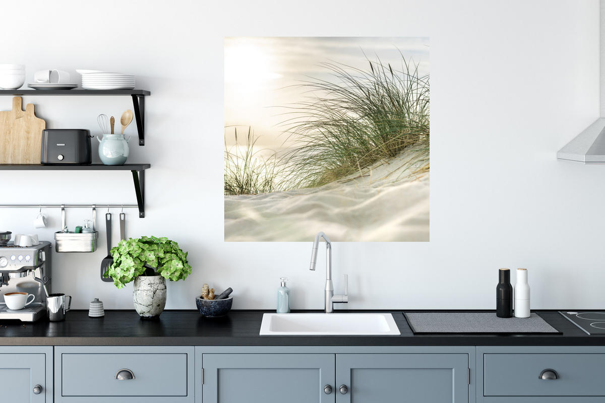 WANDTATTOO Dünen - Strand - Schlewswig-Holstein - Wattenmeer 50x50 cm - Creme, Kunststoff (50/50/0.1cm) - MuchoWow