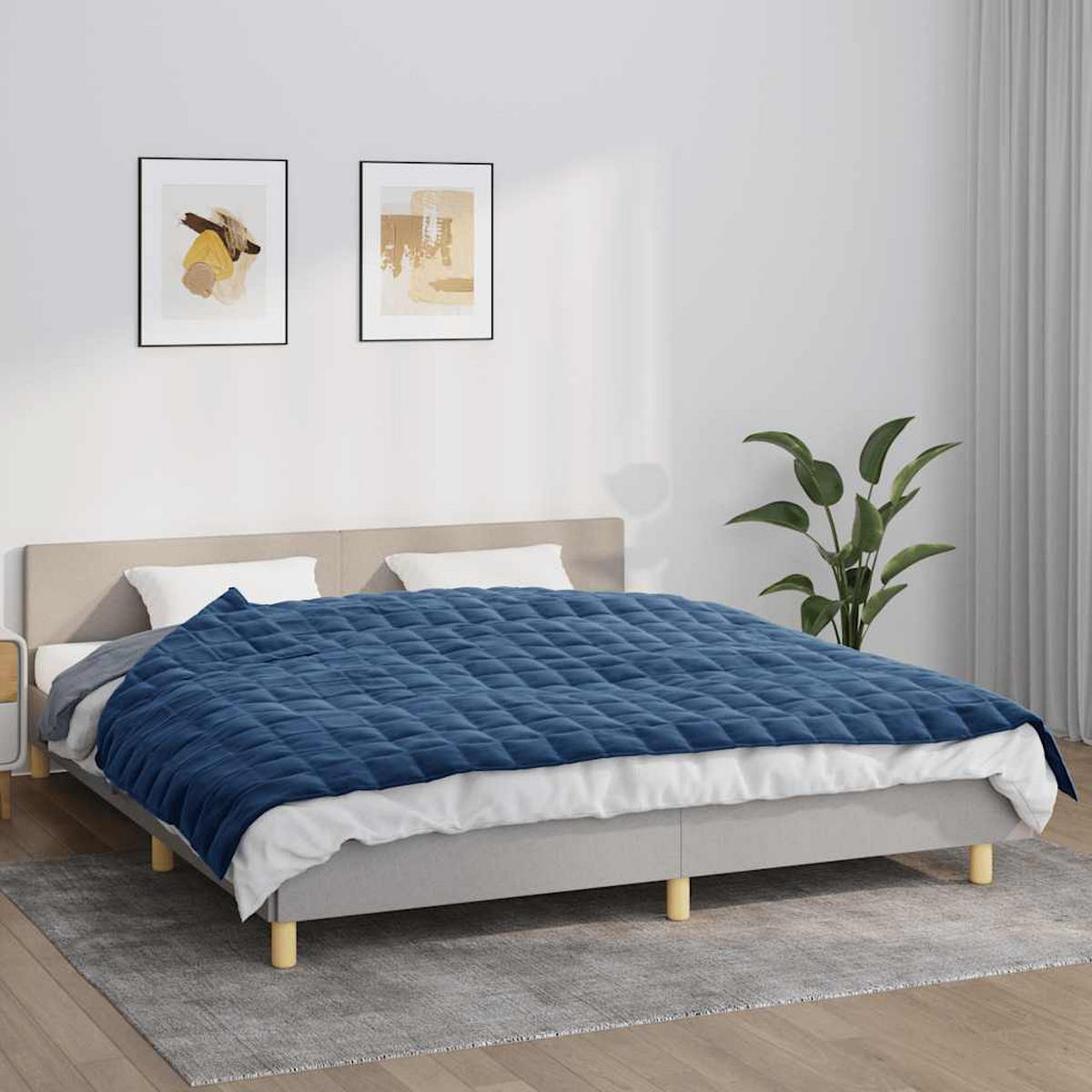 GEWICHTSDECKE Blau 155/220 Cm 7 Kg Stoff - Blau, Textil (150/220cm) - vidaXL