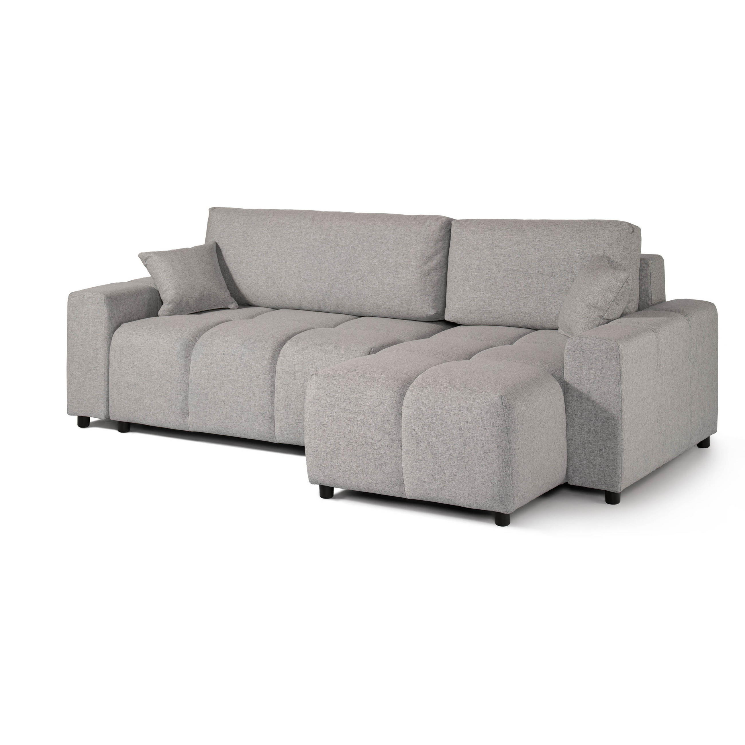 ECKSOFA Webstoff 233x142x84 grau TIMO - Grau, Kunststoff (233/142cm) - Massivmoebel24