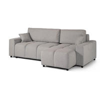 ECKSOFA Webstoff 233x142x84 grau TIMO - Grau, Kunststoff (233/142cm) - Massivmoebel24