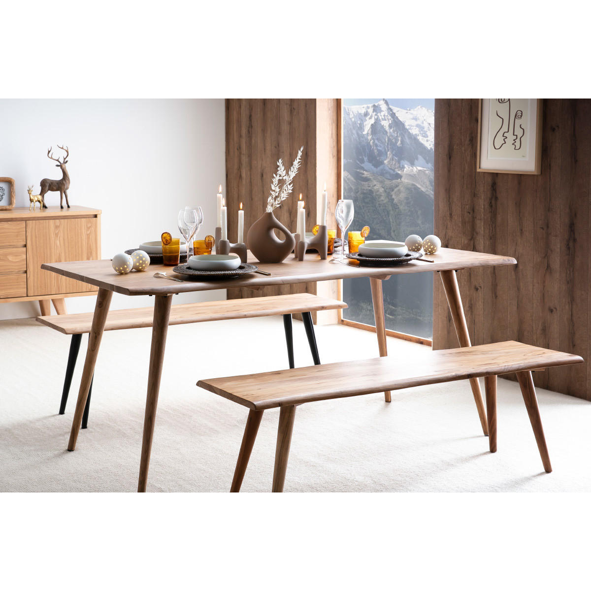 ESSTISCH Massiv Akazienholz B175 cm SAVANA - Naturfarben, Holz (175/90/76cm) - Miliboo