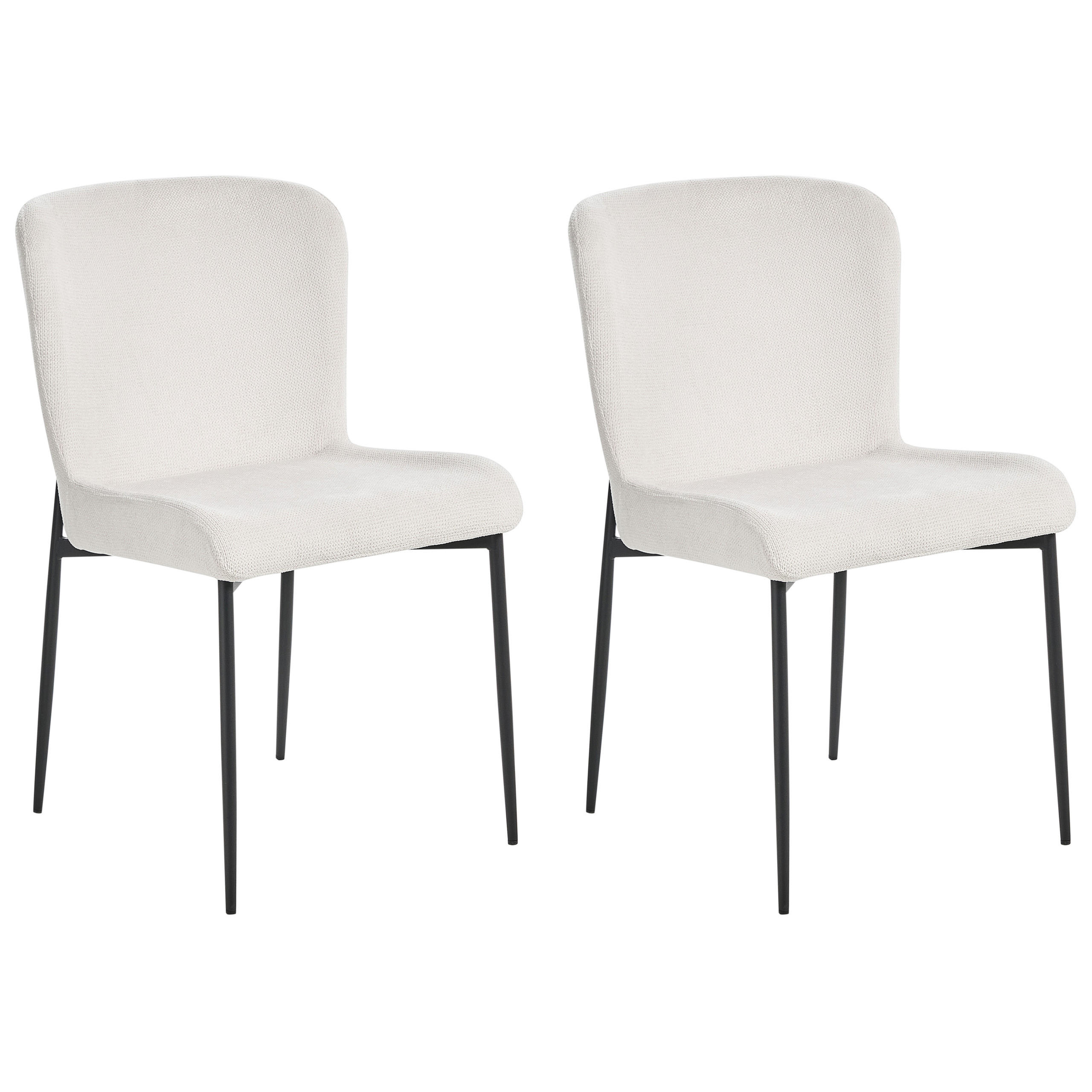ESSZIMMERSTUHL 2er-Set Polsterbezug Weiß Ada - Weiß, Textil/Metall (49/82/48cm) - Beliani