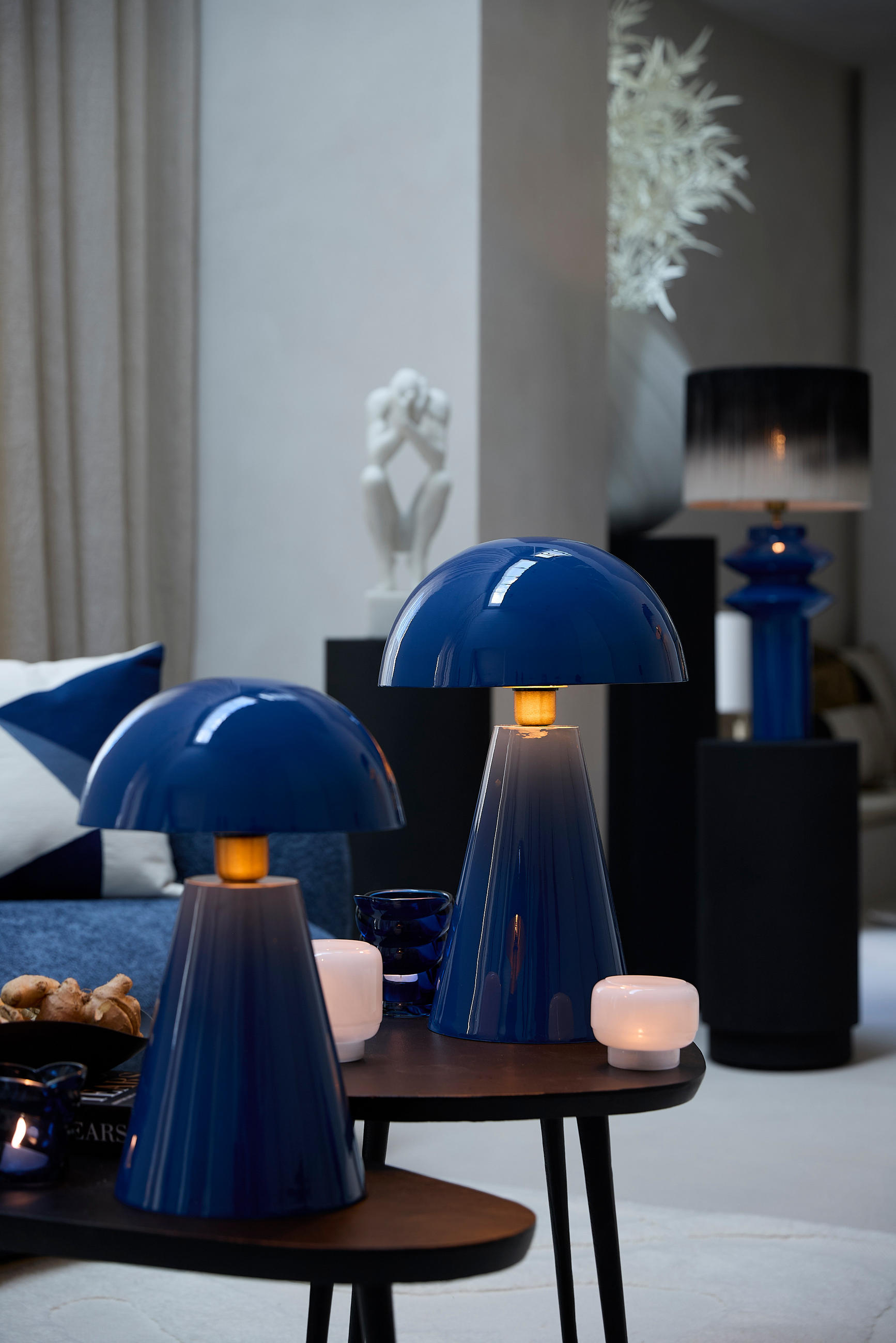 TISCHLAMPE Surrina Blau Ø26/41 cm - Blau, Metall (26/26/41cm) - Light & Living