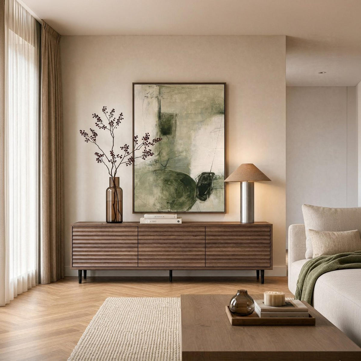TV-ELEMENT Evoke Walnuss 160 cm x 52 cm - Walnussfarben, Holzwerkstoff (160/52/40cm) - Klast Home