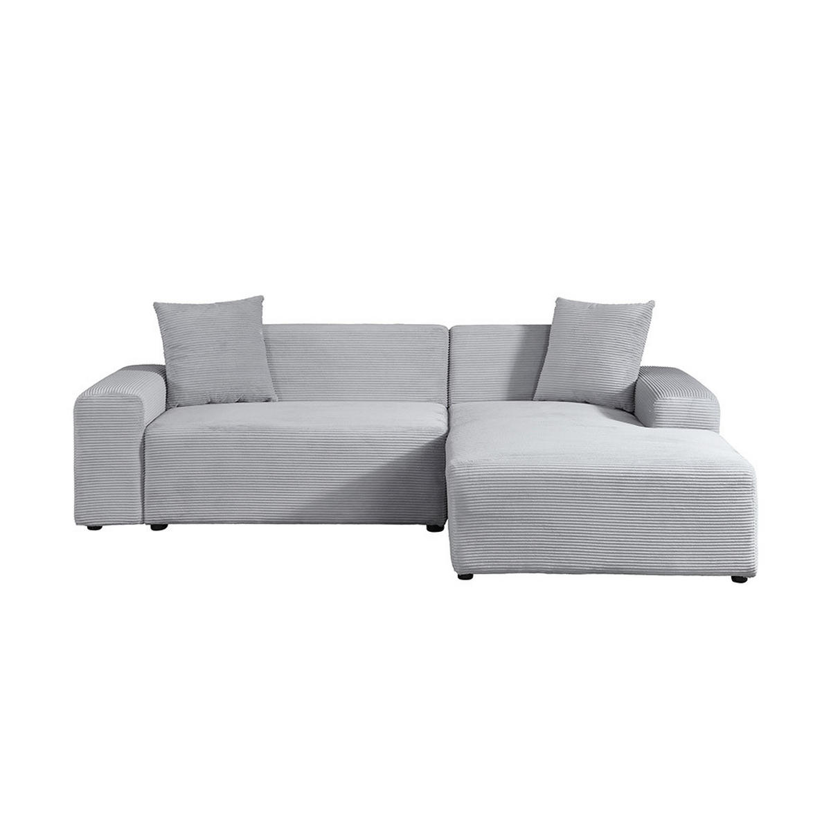ECKSOFA AMELIO - Grau, Links - Grau, Holzwerkstoff/Textil (240/178cm) - Home Deluxe
