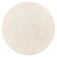 KURZFLORTEPPICH, mit Struktur, aus Polyester, Florhöhe 12 mm, Creme, Ø 160 cm - Beige, Textil (160/160cm) - KADIMA DESIGN