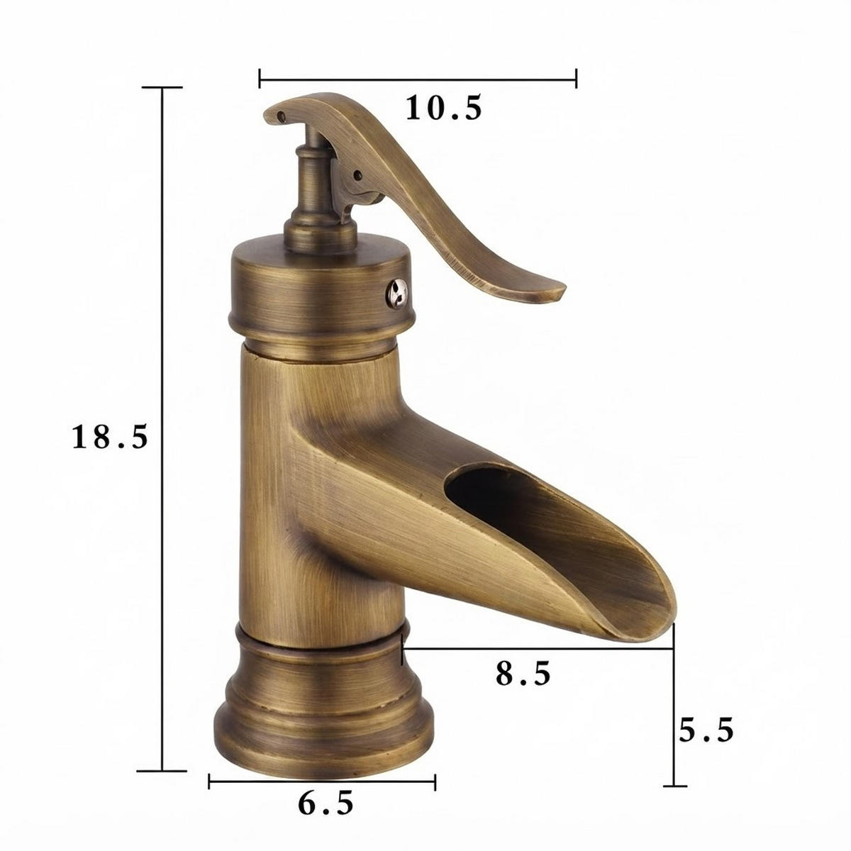 BADEZIMMERARMATUR, 18.5 x 10.5 cm, gold - Goldfarben, Metall (30/15/20cm) - Vallsero