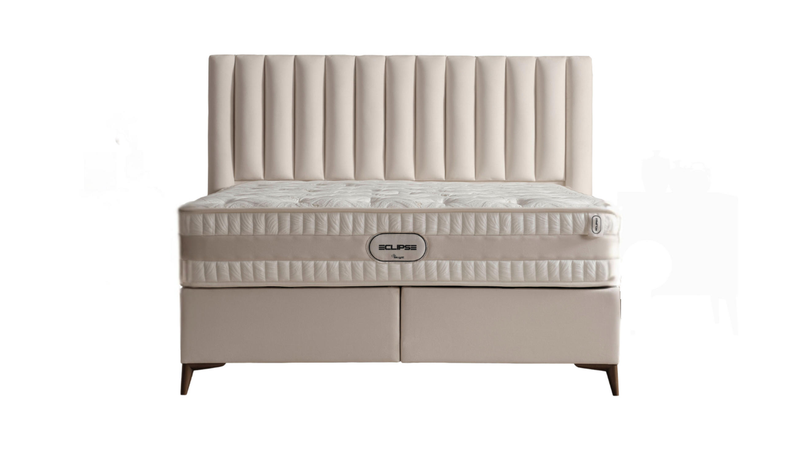 POLSTERBETT-SET Eclipse 160x200 Creme - Bett inkl. Matratze - Creme, Metall (160/200cm) - Villa Möbel