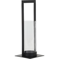WINDLICHT JELCO 15x40 cm, Nickel/Glas, Schwarz - Schwarz, Glas (15/40/15cm) - Light & Living
