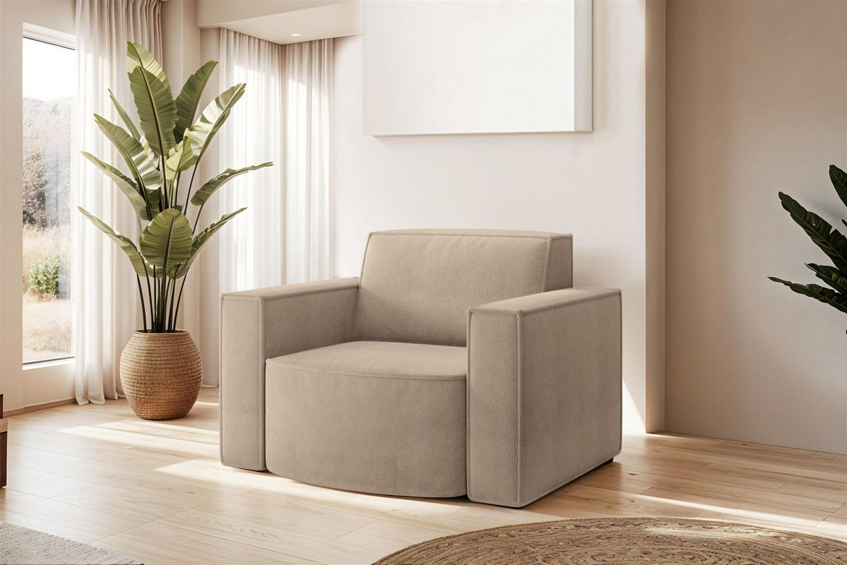 SOFASET Palma In Noel - Beige, Holzwerkstoff/Textil (236/78/165cm) - Fun Möbel