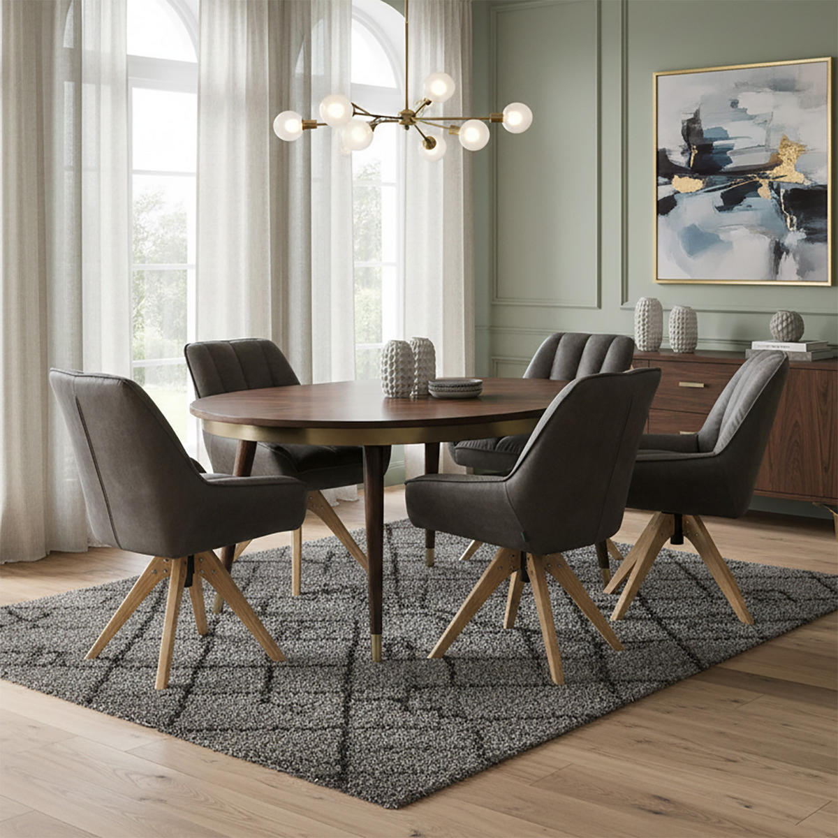 DREHSTUHL Mika-Lio 2er-Set - Honigeiche/Taupe, Eichenholz/Holz (60/88/68cm) - DUBI Möbel