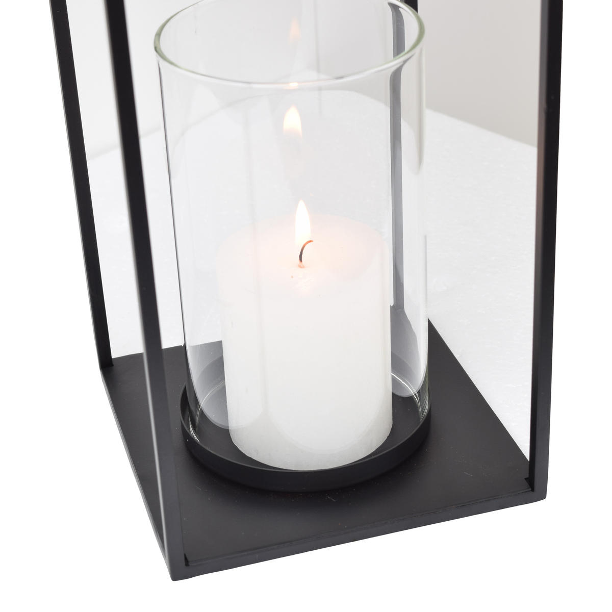 LOFT42 Laterne Bradley mit Glas - Schwarz - 32x15x15 - Schwarz, Metall (15/32/15cm) - LOFT42