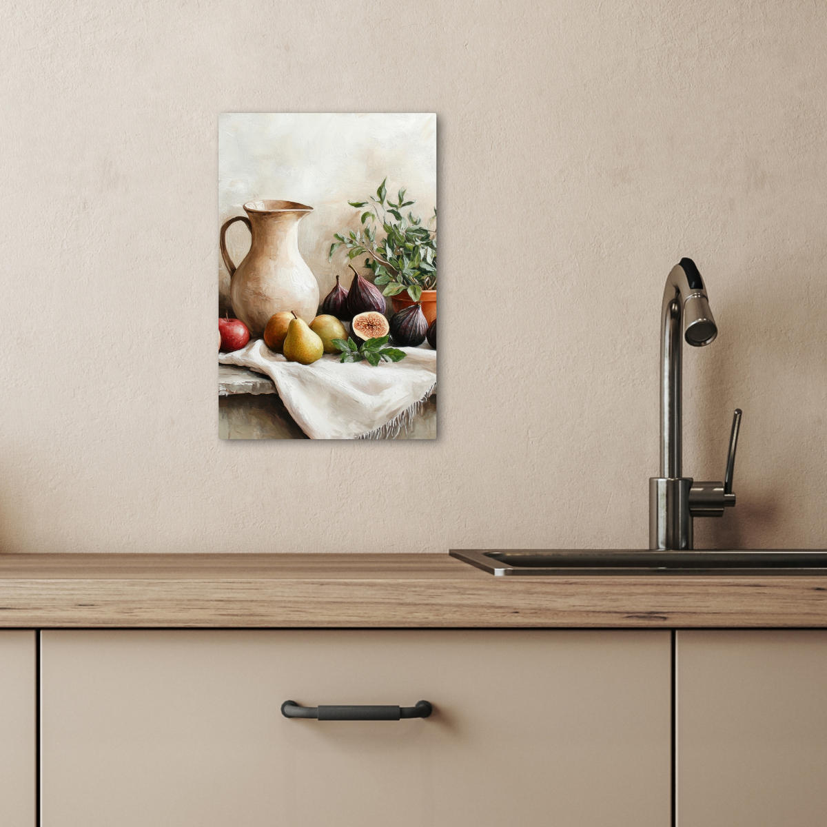 LEINWANDBILD Obst - Kräuter - Ländlich 20x30 cm - Naturfarben, Textil (20/30cm) - MuchoWow