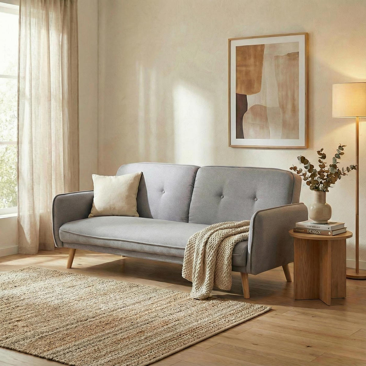 SCHLAFSOFA Grau - Grau, Textil (185/78/85cm) - MCW
