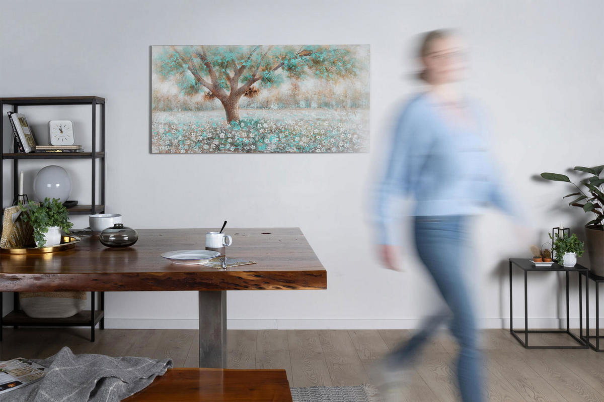 ÖLGEMÄLDE 140/70 cm - Weiß/Braun, Holz/Textil (2.2/70cm) - KUNSTLOFT