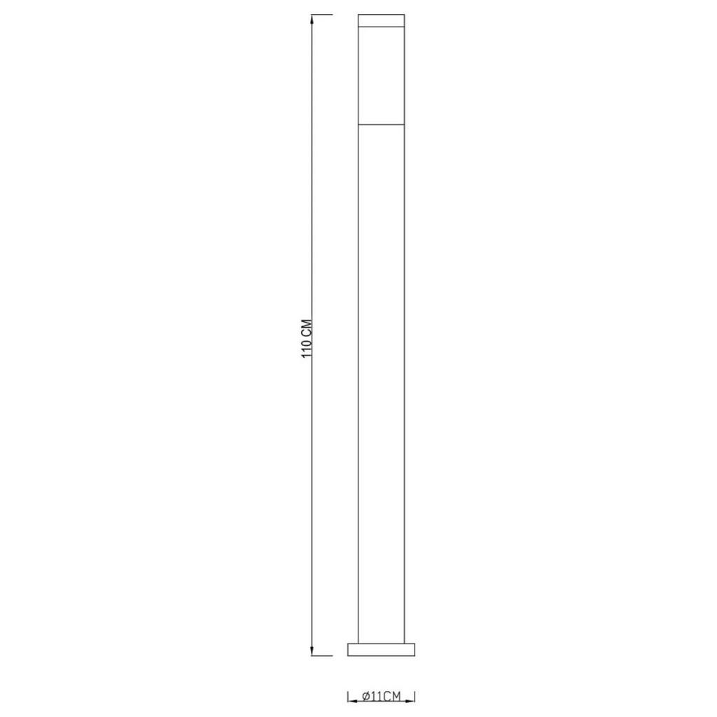 Thumbnail - click-licht Wegeleuchte, Silber, Weiß, Metall, Rund, 3.75x110x3.75 cm, Lampen & Leuchten, Außenbeleuchtung, Wegbeleuchtu...