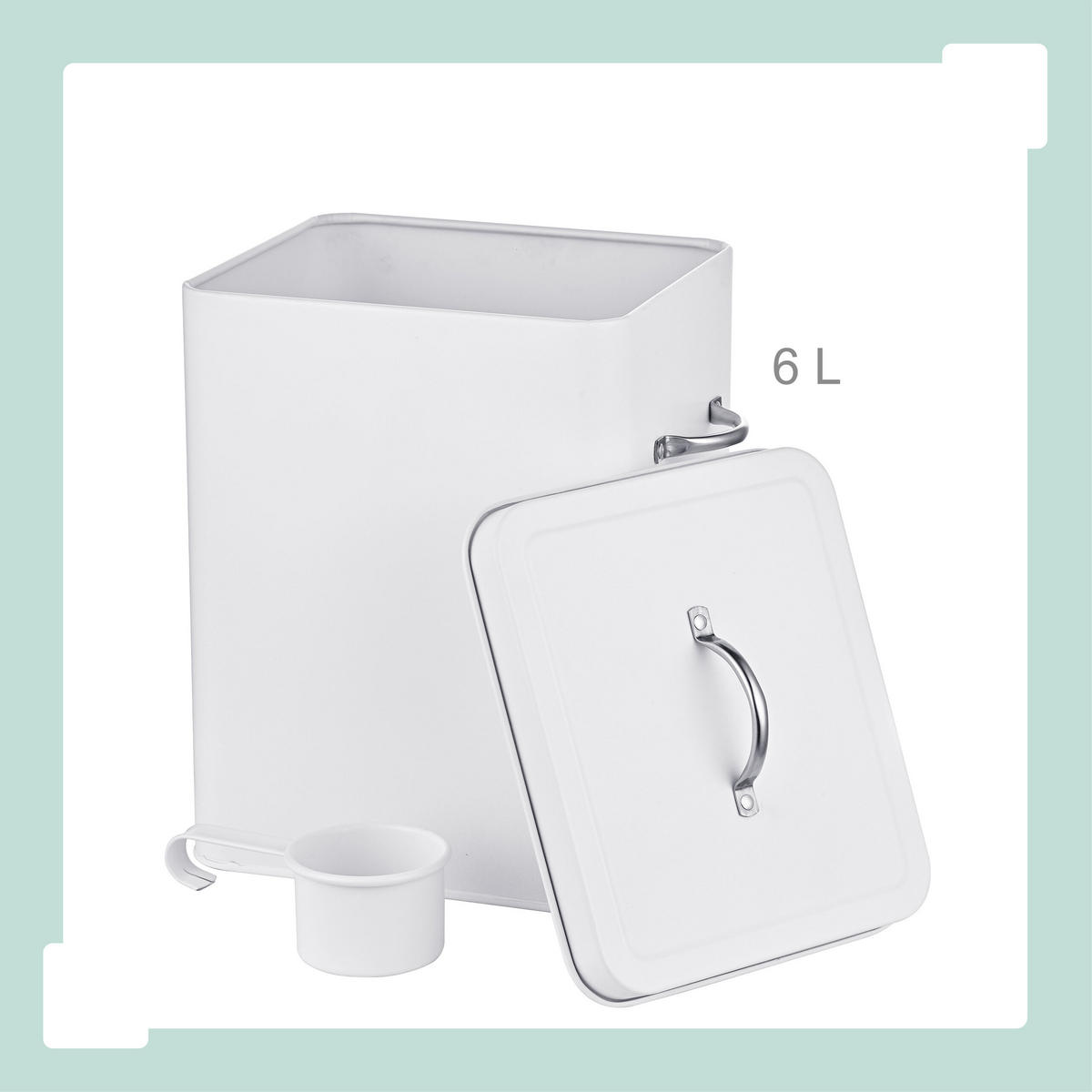 BOX na pranie - biela, kov (18/25.5/15.5cm) - Relaxdays