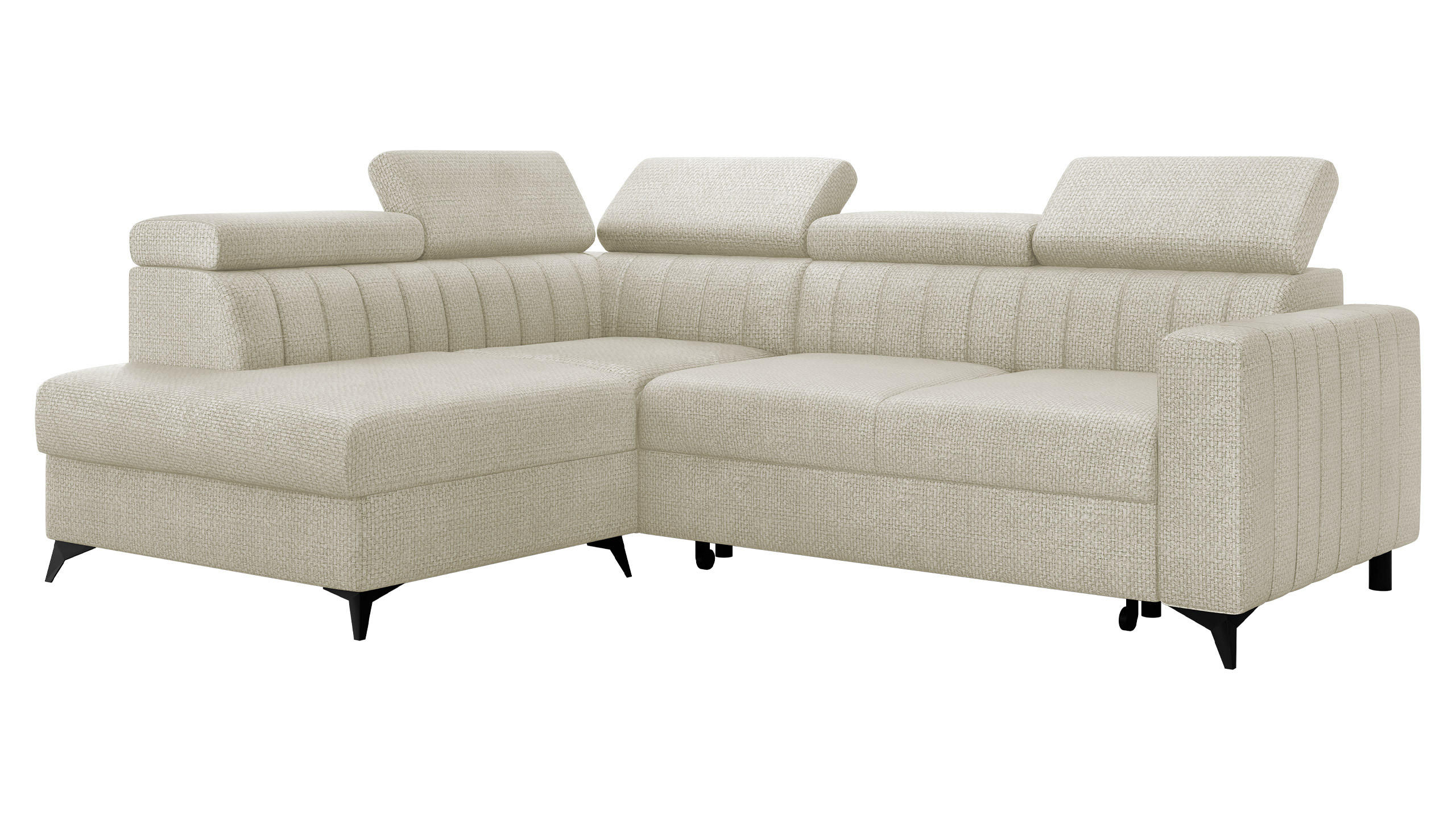 ECKSOFA Milano 2RRLXP, Seite: Links LXP+R+2R - Mokka, Holz/Textil (249/195cm) - MIRJAN24