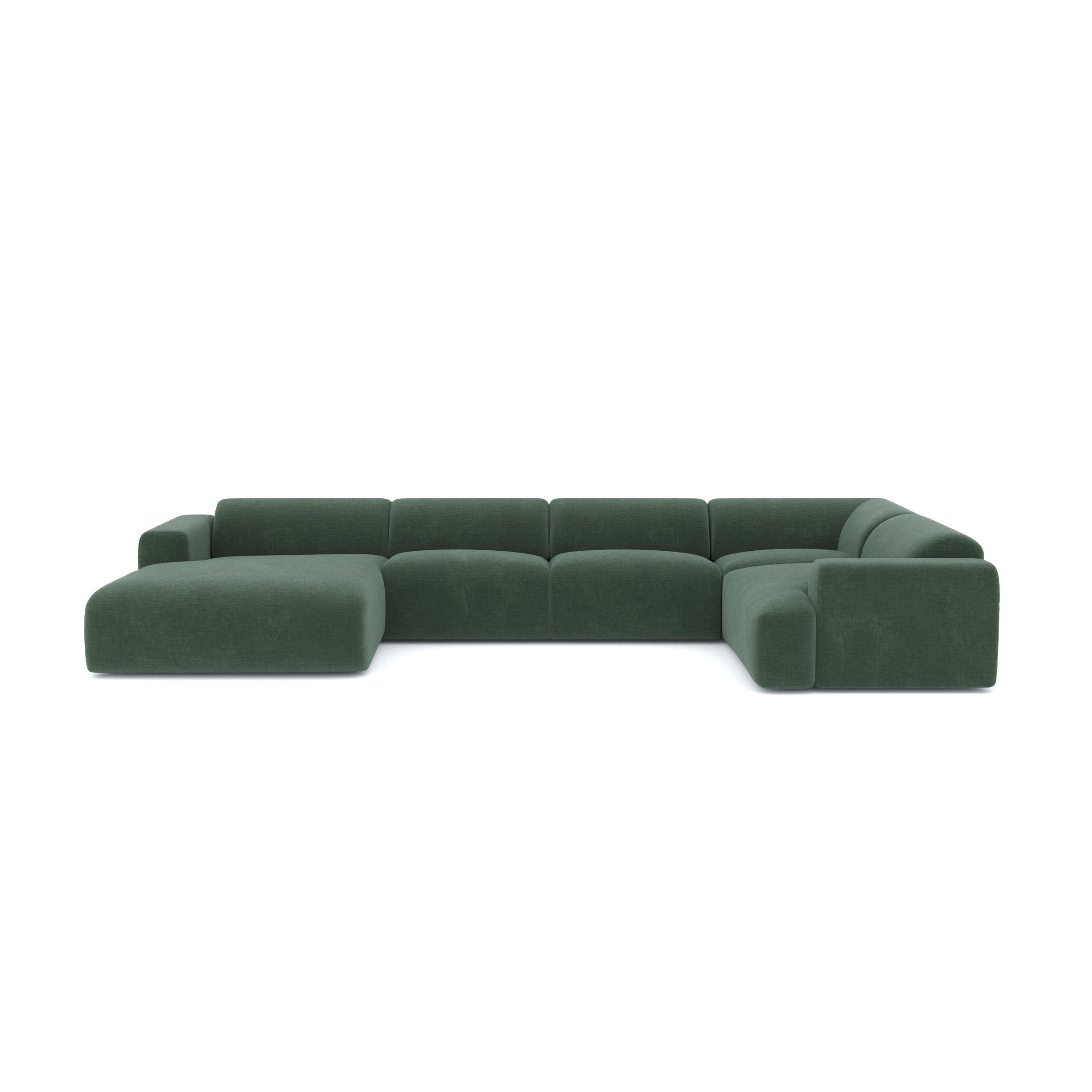 WOHNLANDSCHAFT Texturierter Samt Smaragdgrün 354cm - Smaragdgrün, Textil (354/73/164cm) - Sia Home