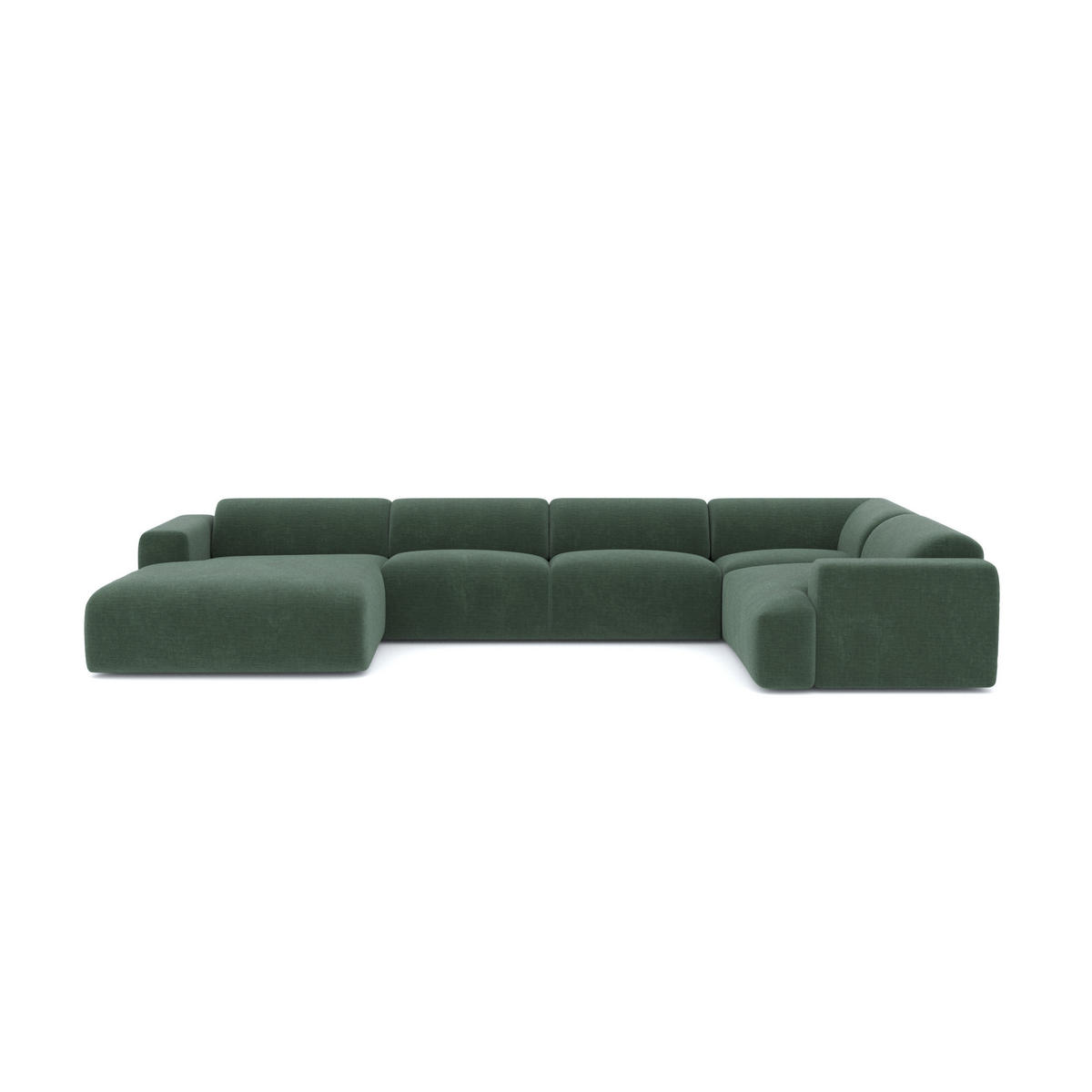 WOHNLANDSCHAFT Texturierter Samt Smaragdgrün 354cm - Smaragdgrün, Textil (354/73/164cm) - Sia Home